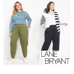 *2 PAIR* Lane Bryant Soft Sateen Joggers (Olive Green & Black)